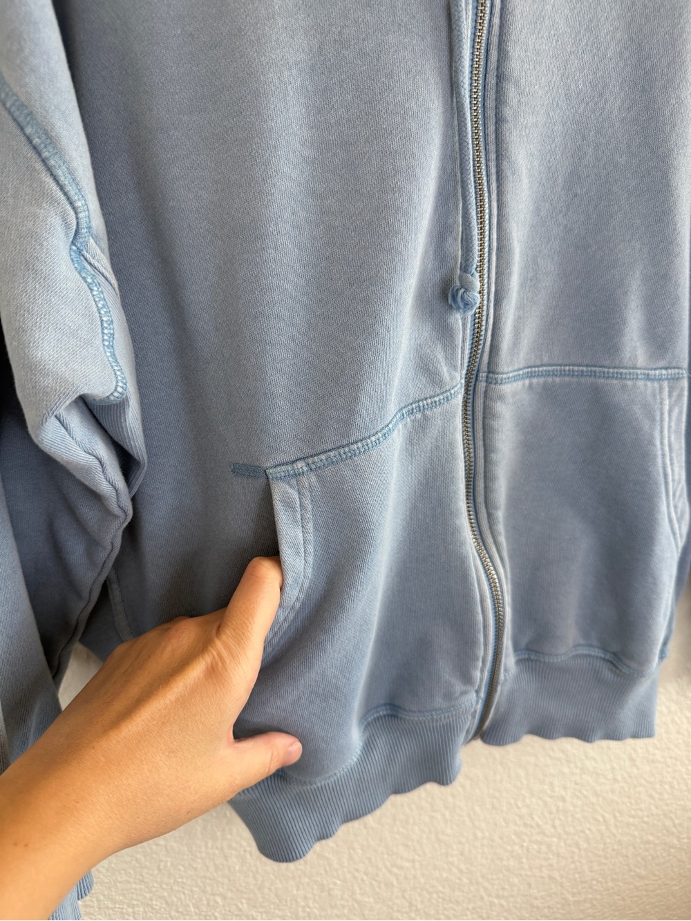 Aeropostale Unisex Full-Zip Light Blue Hoodie - Picture 6 of 11